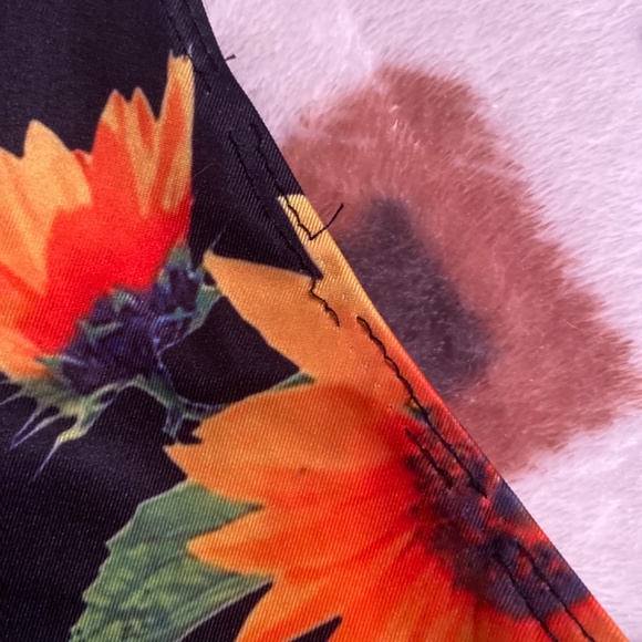 Orange Sunflower Tummy Control Two piece Bikini Bathing suit - Picture 9 of 15